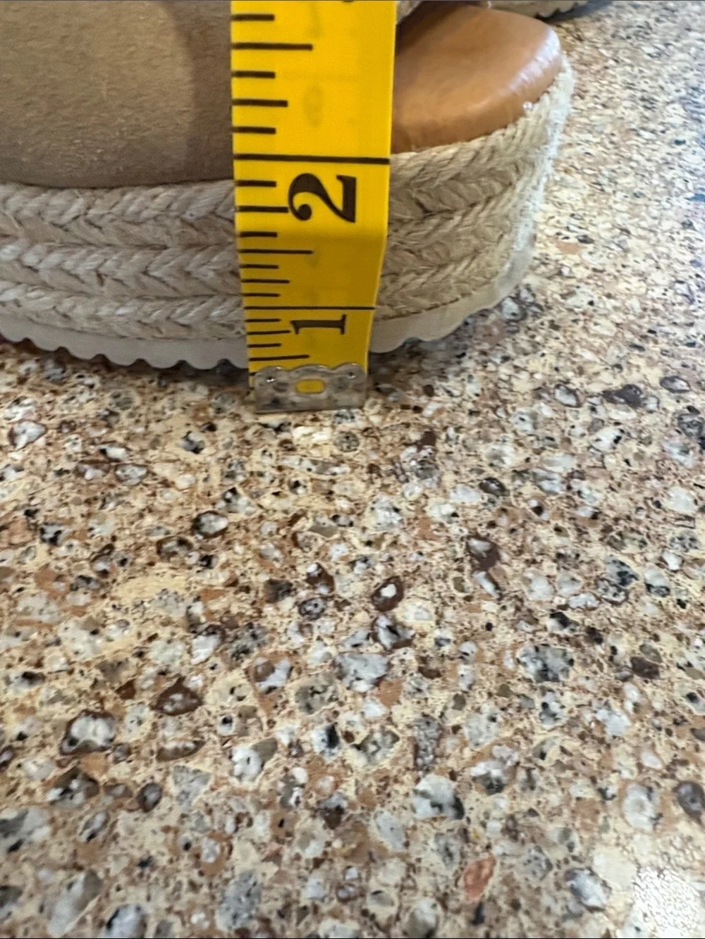 The Spanish Sandal Co. Beige Suede Platform Espadrille Sandals - Size 38 / US 7.